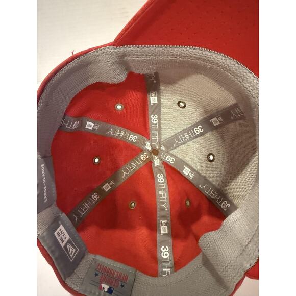 Los Angeles Angels Hat Cap Fitted Mens Large Red MLB Baseball All Star New Era - Picture 9 of 10